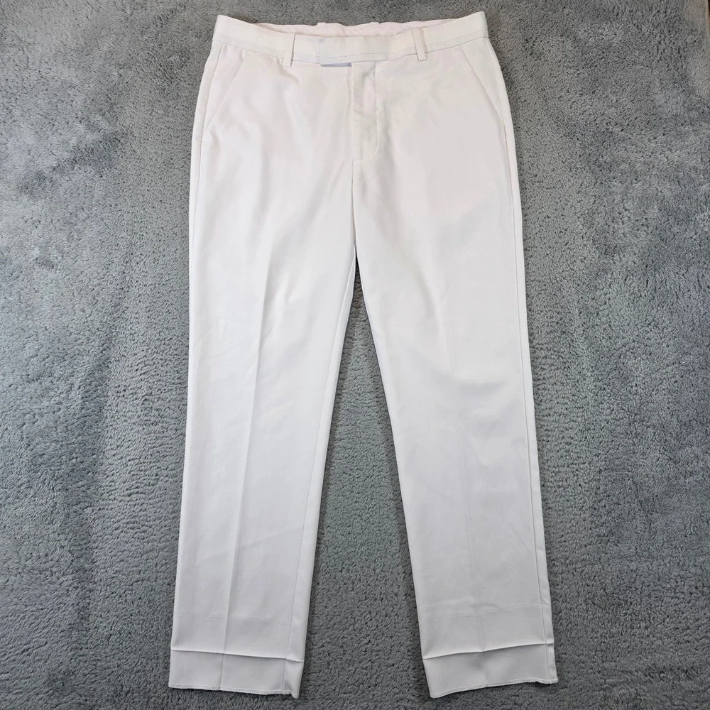G/FORE Golf Pants Mens 33x29 White Performance Twill Straight Trousers Preppy